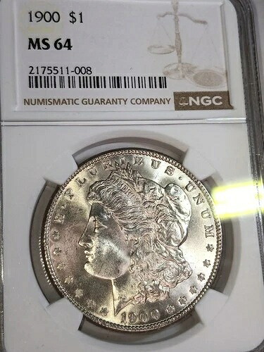 1900年モルガン・ダラー NGC MS64 ホワイト光沢コイン！ 目を引く魅力満載！ 今すぐゲット！