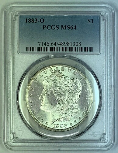 1883-O モルガン銀貨 1ドル硬貨 PCGS MS 64 (7) A