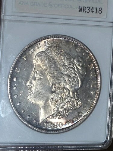 1880年 S $1 モルガン・ダラー ANA MS63「ジーニーホルダー」トーン #WR3418