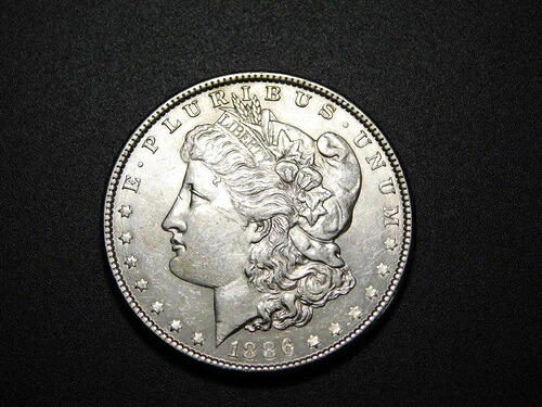 古い米国銀貨 1886年 モルガン・ダラー