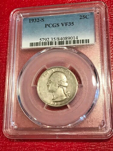 PCGS 1932 S VF35 ワシントン シルバー クォーター - 古い米国コイン - MAR780