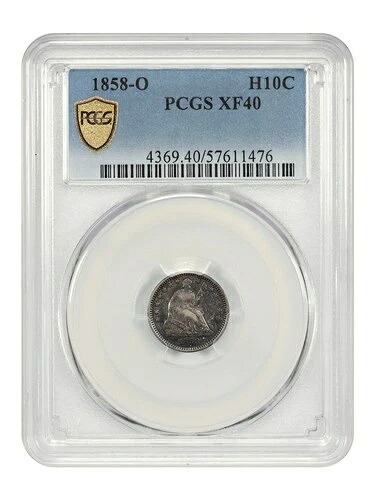 1858-O H10C PCGS XF40 - 自由の女神像半ダイム