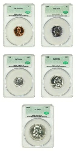 1958年 プルーフセット 1C-50C CACG PR64-66 - プルーフセット
