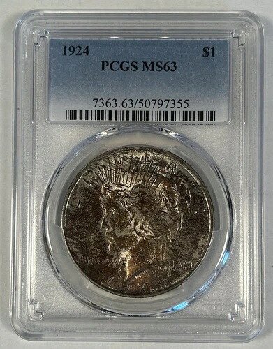 1924年ピースシルバー1ドルコイントーンPCGS MS 63 51,480円