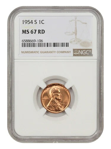 1954-S 1c NGC MS67 RD