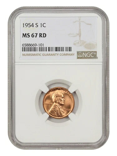 1954-S 1c NGC MS67 RD