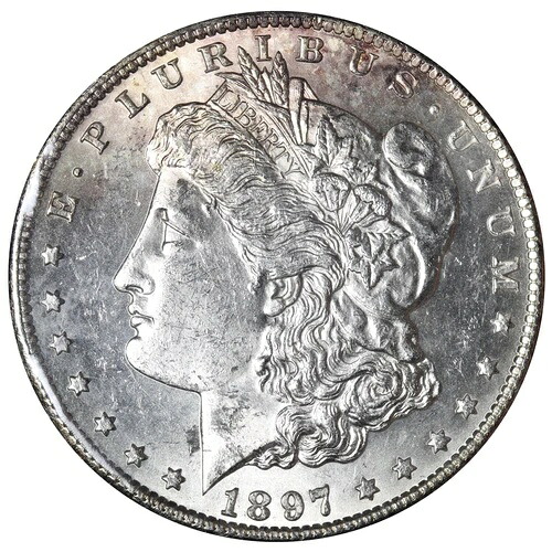 1897-S モルガン銀貨 BU 未流通 MS 美しいコイン！ E987 XYLM