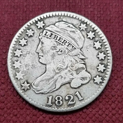 1821年製 キャップドバストダイム 10セント 良品 VF - XF #45948