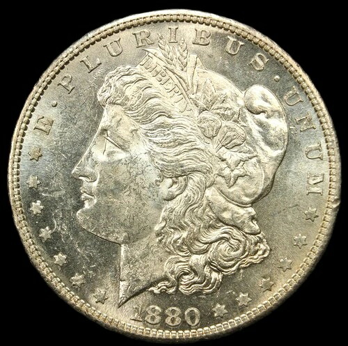 1880-S 1ドル モルガン銀貨、チョイス UNC プルーフ ライク (PL) -SMH944