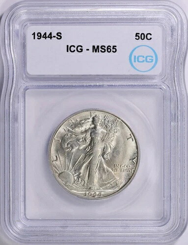 1944-S ウォーキング・リバティ・ハーフダラー ICG MS 65
