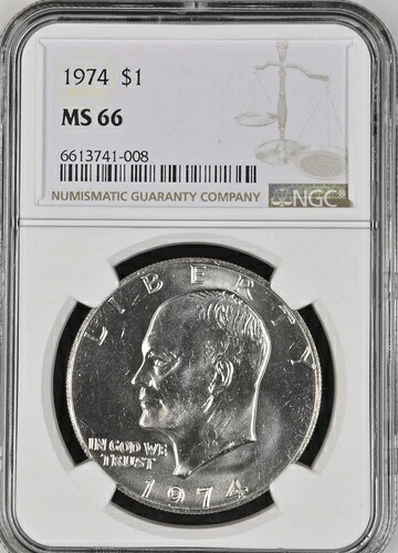 1974年 1ドル アイゼンハワードル NGC MS66 6613741-008