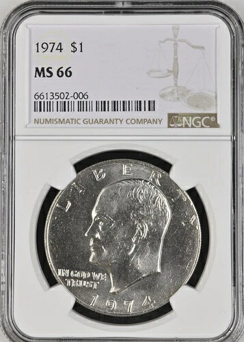 1974年 1ドル アイゼンハワードル NGC MS66 6613502-006