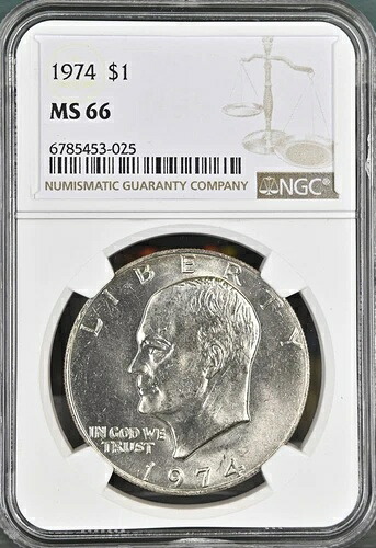 1974年 1ドル アイゼンハワードル NGC MS66 6785453-025