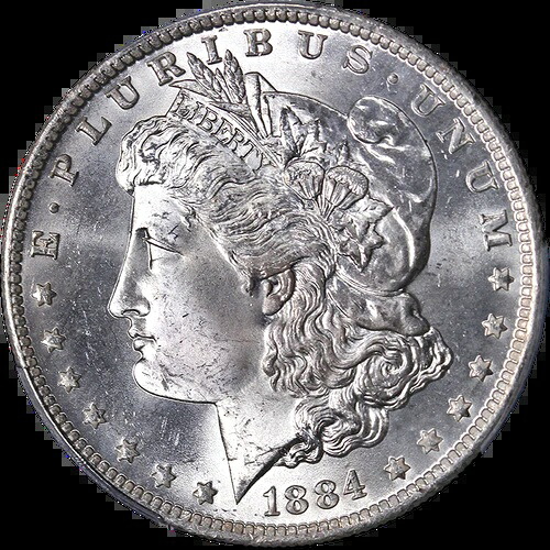 1884-O モルガン銀貨 PCGS MS65 ブラストホワイト 素晴らしい外観