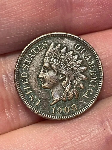 1908年 Sインディアンヘッドセントペニー、サンフランシスコ、オーストラリア、詳細、ダイヤモンド4個