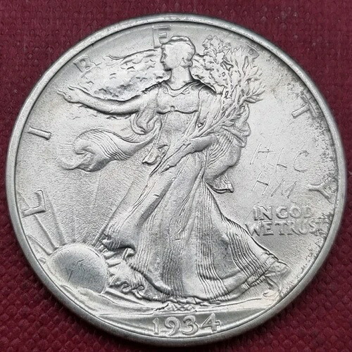 1934年 D ウォーキング・リバティ ハーフドル 50セント 高級 BU UNC 詳細 #60234