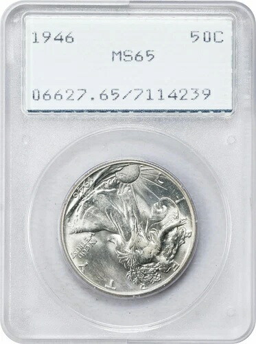 1946年 P ウォーキング・リバティ ハーフダラー PCGS MS65 OGH Gen 1.2 ラトラー