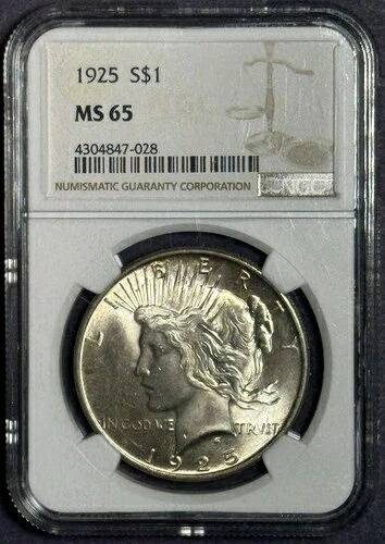 1925年平和ドル - NGC MS 65