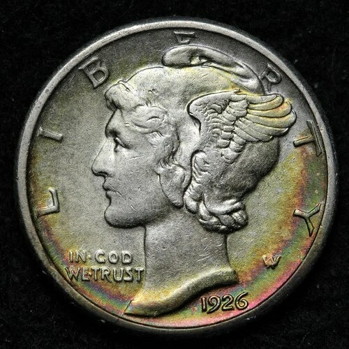 1926-D マーキュリー銀貨 10セント硬貨 BU *未流通* MS トーン E178 DJCSC