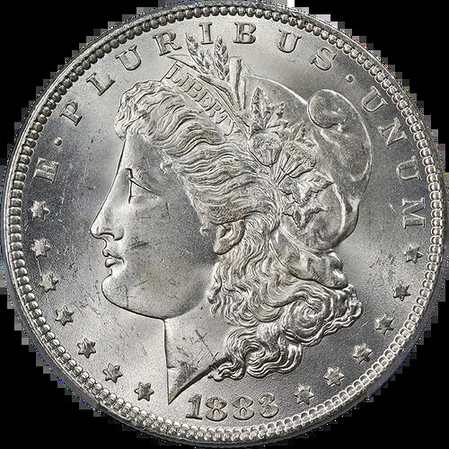 1883-P モルガン銀貨 PCGS MS65 ブレイジングホワイトジェム ナイスストライク