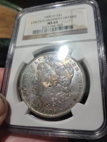 1900 0 $1 モルガン.......NGC MS65.....リンカーン ハイウェイ ホード....表面 WOW ファクター!