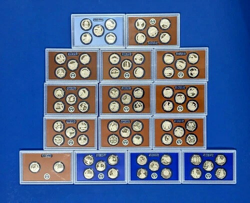 2010 S - 2024 S CLAD プルーフ クォーターセット - 73 枚 - 箱なし/COA なし - 15 セット