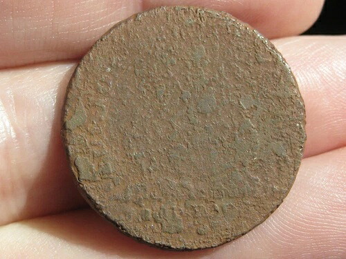1787年 Fugio Cent - 表面が硬く、金属探知機/難破船で発見？ - 希少な植民地時代のコイン