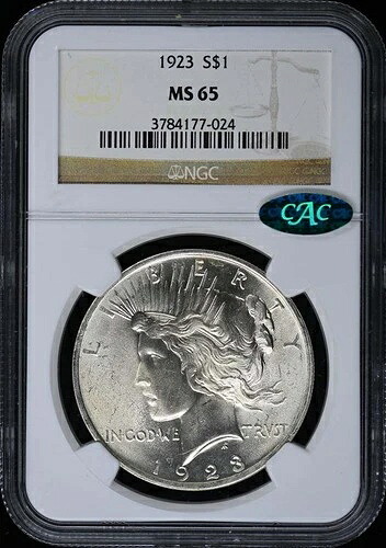 1923年 ピースドル S$1 NGC MS65 (CAC)