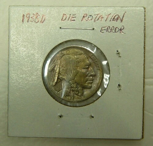 1938年製バッファローニッケル ***ダイ回転エラー (BU)*** - ロット1115 63,525円
