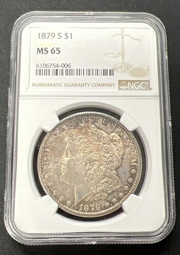 1879年-S NGC シルバー モーガンドル MS65 USコイン-