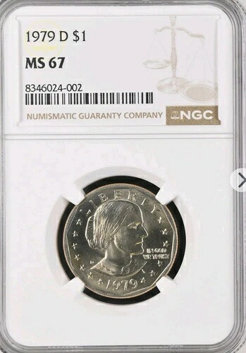 1979 D スーザン B アンソニー ダラー NGC MS 67 Bx91