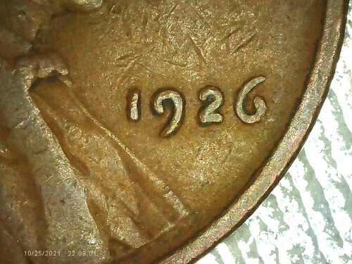1926年リンカーン小麦ペニーのリバティエラー #P10F1