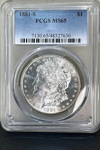 1881年 S モーガン銀貨 PCGS MS65 - 素晴らしい！プルーフ級のディテール！
