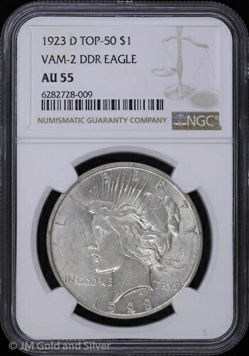 1923-D 1ドル平和銀貨 NGC AU 55 | トップ50 VAM-2 DDRイーグル｜WORLD RESOURCE【QUEEN店】