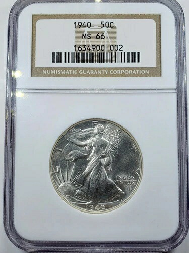 1940年 ウォーキング・リバティ・ハーフダラー NGC 66認定 シルバー 50セント