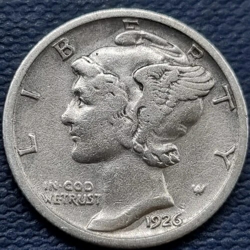 1926年 S マーキュリーダイム 10C シルバー ハイグレード XF+ #93619-