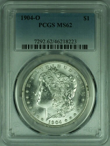 1904-O モルガン シルバー ダラー コイン PCGS MS-62 ベターコイン 裏面 SPL 付き (47E)｜WORLD RESOURCE【QUEEN店】