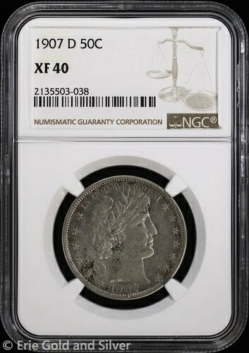1907-D 50セント バーバー ハーフダラー NGC XF 40|WORLD RESOURCE【QUEEN店】