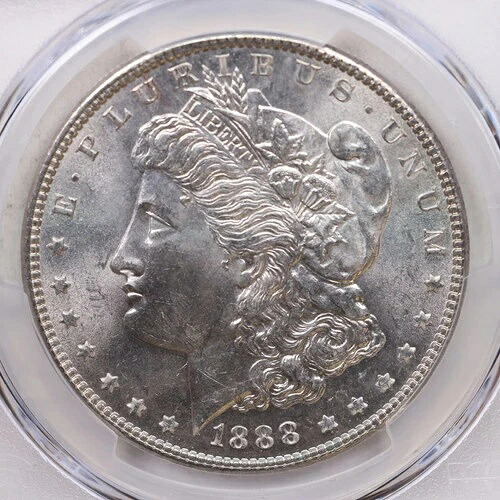 1888 年 1 ドル、モルガン銀貨、PCGS 認定 MS-63、店頭販売番号 #GDR0278。