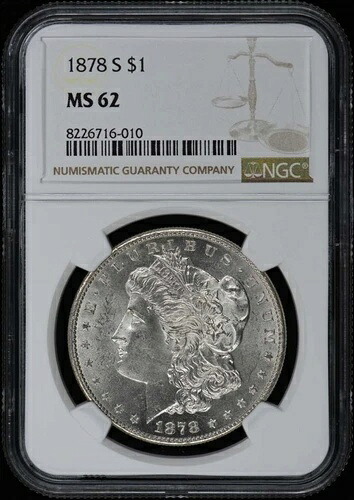 1878-S モルガン・ダラー S$1 NGC MS62