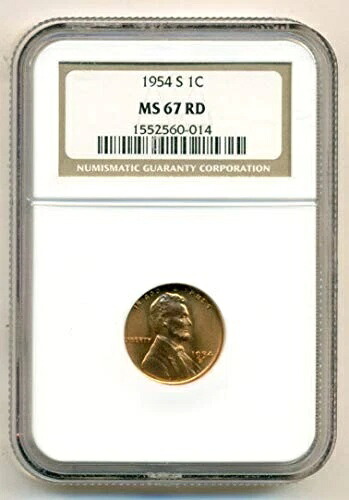 1954年 S リンカーン ウィート セント MS67 レッド NGC