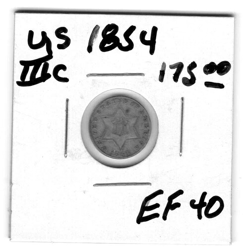1854-3 セント US EF 40
