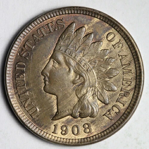 1908年 インディアンヘッド セントペニー BU *未流通* MS 木目仕上げ E304 TSNN 43,560円