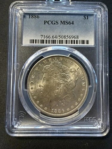 1886-P PCGS モーガン銀貨 1ドル MS64 90% 未流通米国コイン