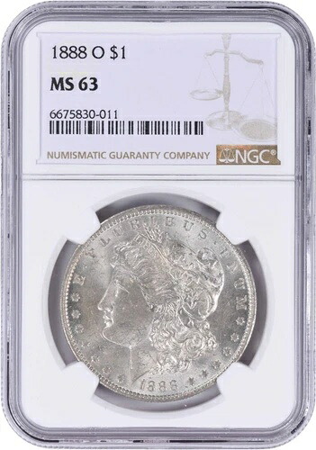 1888-O モルガン銀貨 MS63 NGC