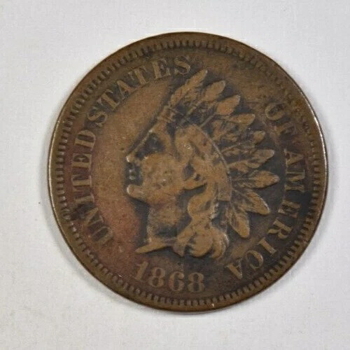 1868年インディアンヘッドセント硬貨 ~ ソリッドVF! INV#1 43,560円