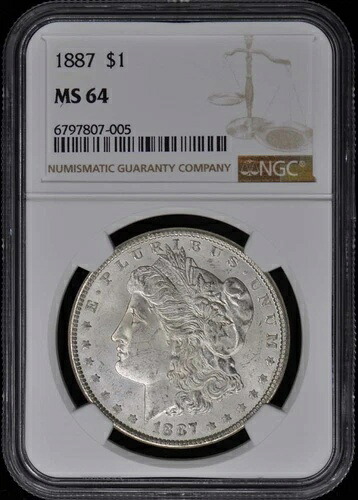 1887年 モルガン・ダラー S$1 NGC MS64