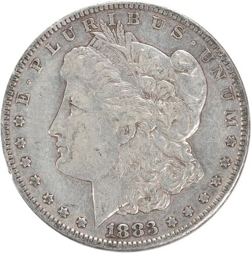 1883-S モルガン銀貨 EF 未認定 #234