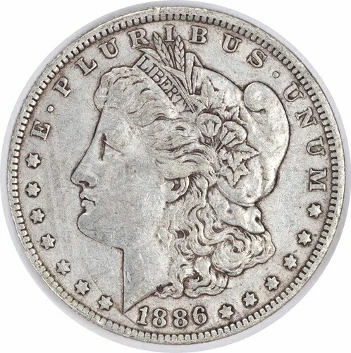 1886-O モルガン銀貨 EF 未認定 #922
