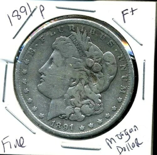 1891年 P F モルガン ダラー 100セント アメリカン 90% シルバー 米国 $1 米国 良質コイン #1310